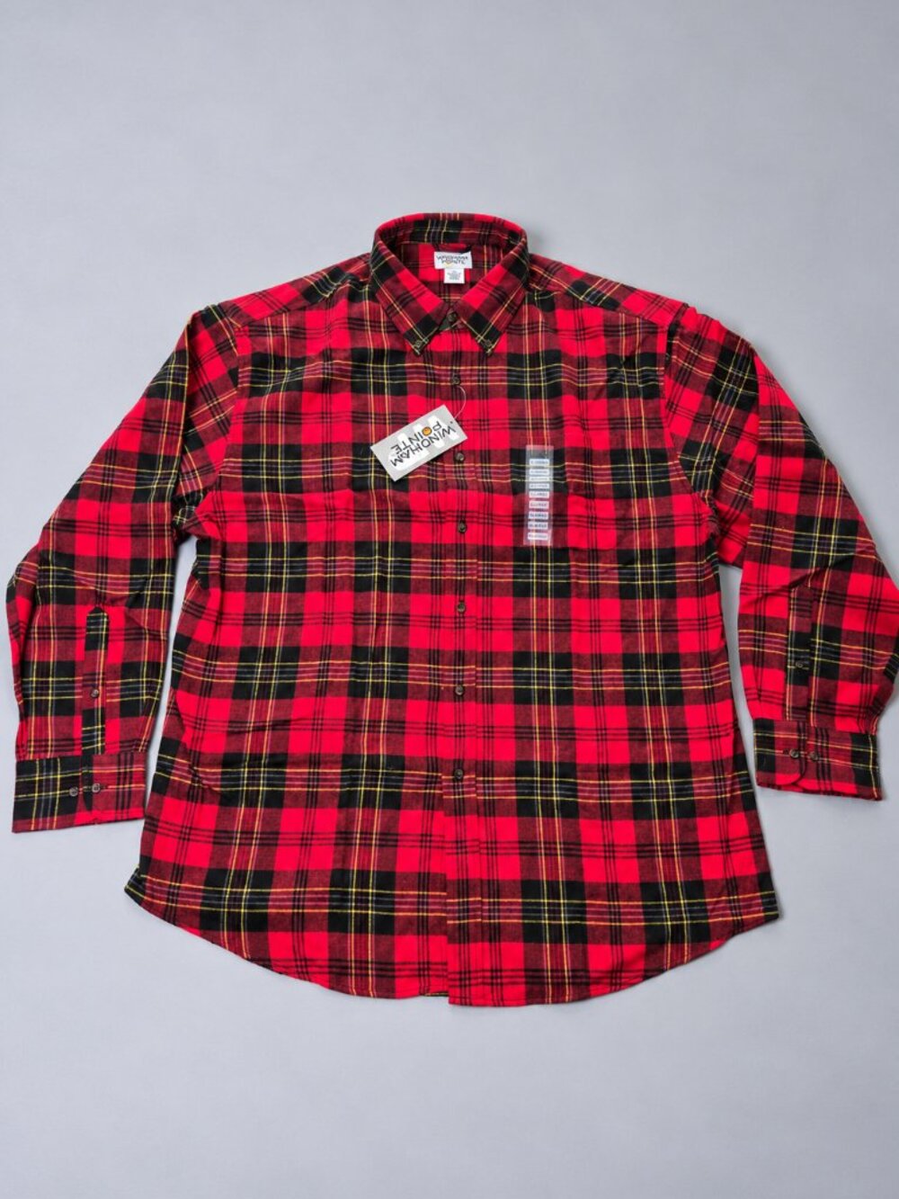 Plaid Flannel Shirt XL Red Black Windham Pointe NWT Deadstock Heritage Workwear
